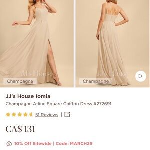 JJ's House Champagne A-line Wedding Dress